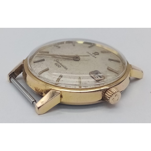 409 - A Vintage Omega Seamaster 600 Watch Case - 34mm. Mechanical movement in working order.