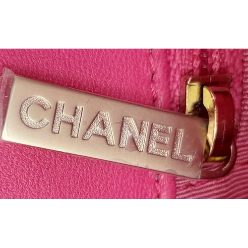 9 - Chanel Mademoiselle Chic Flap Bag.
Beautiful deep pink quilted lambskin leather with diamond stitche... 