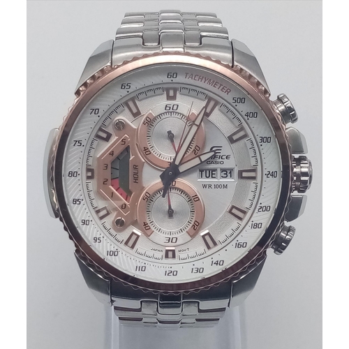 475 - A Very Good Condition, Stainless-Steel, Men’s Casio Edifice Date-Date Sports Watch. 
50mm Including ... 