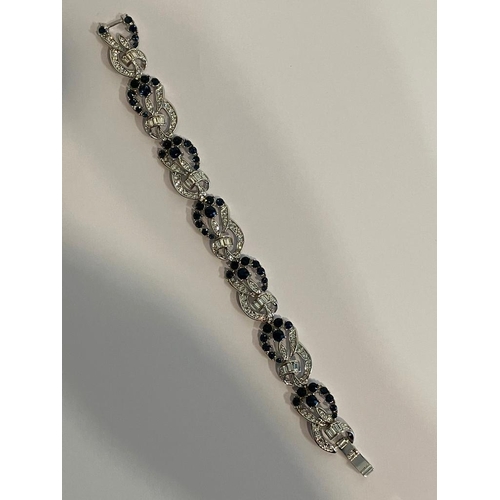 168 - An Exact replica of First Lady Jacqueline Kennedy’s DIAMOND and SAPPHIRE BRACELET. Stunning piece of... 