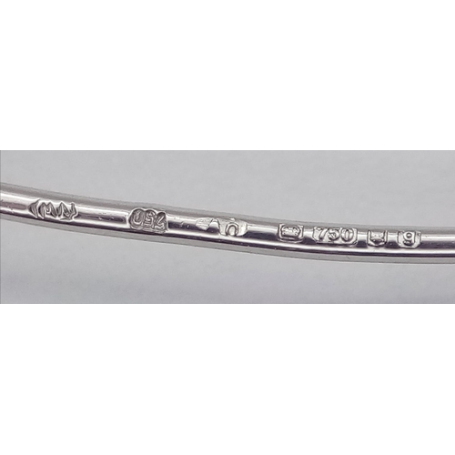 276 - Three 18 K white gold VIVIEN WESTWOOD HARDCORE DIAMOND safety pin brooches, lengths: 50 mm, 42 mm an... 