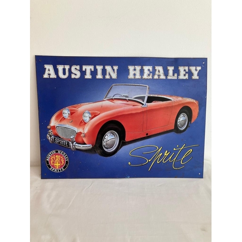 406 - Vintage Metal sign for Austin HEALEY SPRITE. Rare ‘frog eye’ version. 16” x 12” (40 x 30 cm).