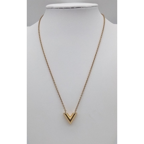 417 - A yellow metal (untested) LOUIS VUITTON chain necklace. Length: 47 cm (max), weight: 9.1 g. REF: 147... 