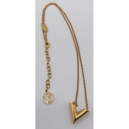 417 - A yellow metal (untested) LOUIS VUITTON chain necklace. Length: 47 cm (max), weight: 9.1 g. REF: 147... 