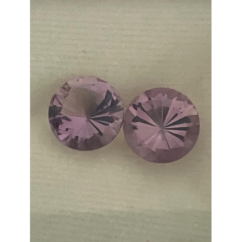42 - 2 x AMETHYST GEMSTONES. Beautifully round cut and faceted. Total 3.6 Carat.