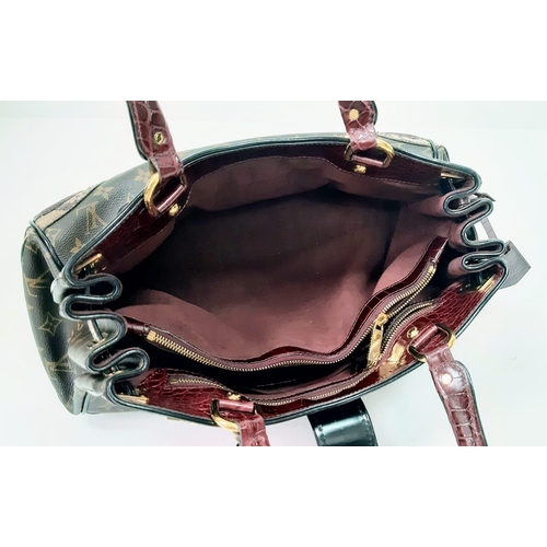 151 - Louis Vuitton Multi-Pattern Handbag.
Unique, quality exterior which combines rich burgundy crocodile... 
