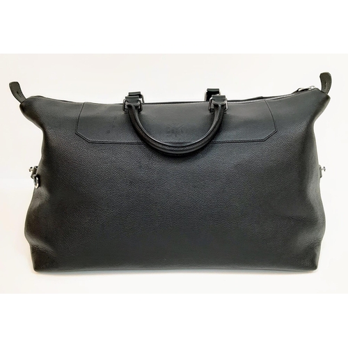 179 - A Dunhill Black Belgrave Holdall Bag. Leather exterior, with silver toned hardware, two handles, a z... 