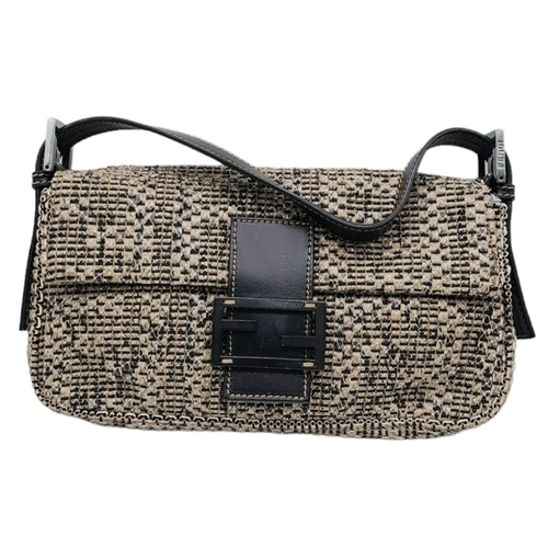 241 - Fendi Woven Baguette Bag.
Quality top handle with silver toned hardware. textured woven material ext... 