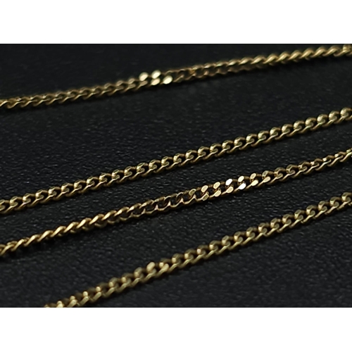 278 - A 9K Yellow Gold Disappearing Necklace. 45cm. 0.76g weight.