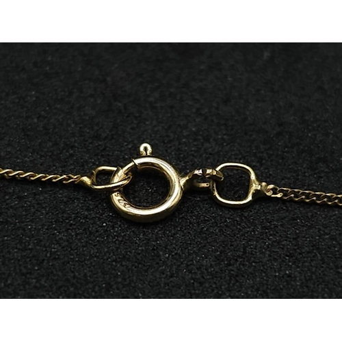 278 - A 9K Yellow Gold Disappearing Necklace. 45cm. 0.76g weight.