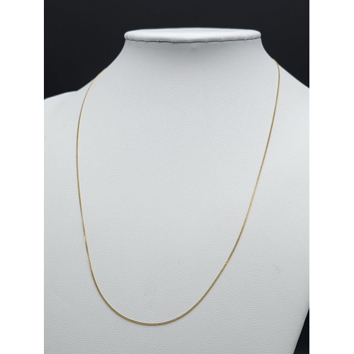 278 - A 9K Yellow Gold Disappearing Necklace. 45cm. 0.76g weight.