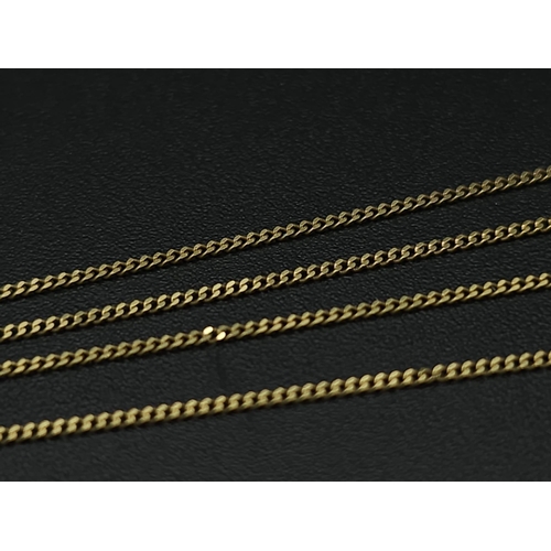 305 - A 9K Yellow Gold Disappearing Necklace. 44cm. 1g