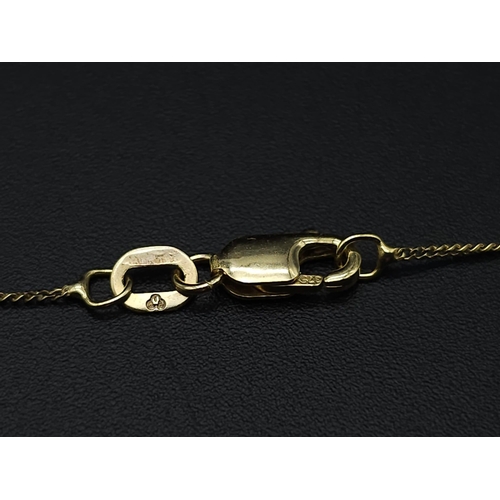 305 - A 9K Yellow Gold Disappearing Necklace. 44cm. 1g