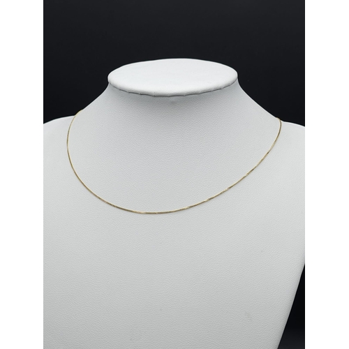 305 - A 9K Yellow Gold Disappearing Necklace. 44cm. 1g