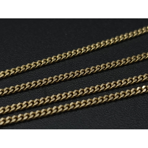 325 - A 9K Yellow Gold Disappearing Necklace. 44cm. 2.06g weight.