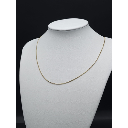 325 - A 9K Yellow Gold Disappearing Necklace. 44cm. 2.06g weight.