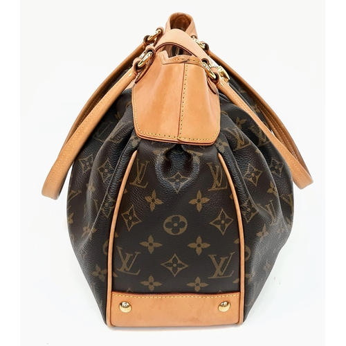 375 - Louise Vuitton Boetie Handbag.
VL Monogrammed pattern, gold tone hardware and quality leather throug... 