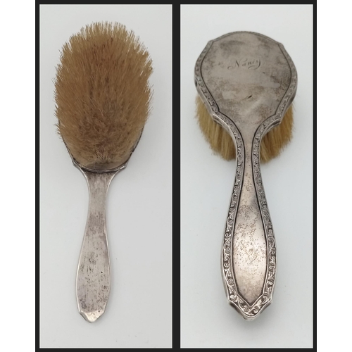 1512 - An Antique Sterling Silver Hairbrush. If your name is Nancy its your lucky day. Birmingham hallmarks... 