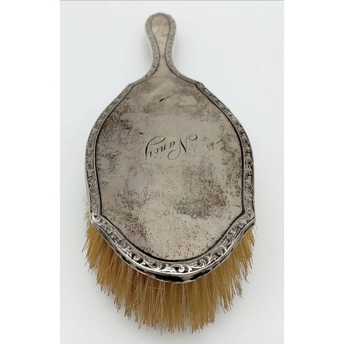 1512 - An Antique Sterling Silver Hairbrush. If your name is Nancy its your lucky day. Birmingham hallmarks... 