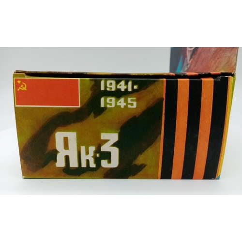 1330 - JAK-3 WWII Fighter Plane Model.
Metal, scale 72. Original box & packaging and made in the USSR.