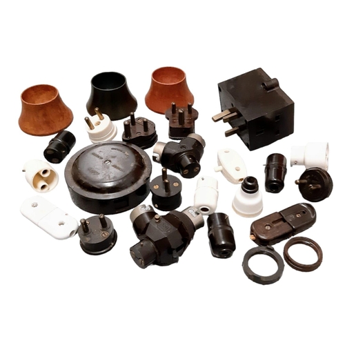 1337 - A collection of 20 vintage Bakelite and celluloid electrical fittings. All in good condition.