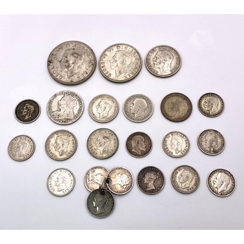 474 - A Parcel of Pre 1920 and 47 Silver Coins. Please see photos for finer details. 68.82g total weight.