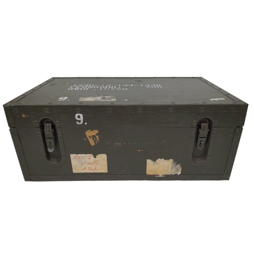 1374 - German Military Equipment Trunk. Contains an itemised list and photo of the equipment originally tra... 