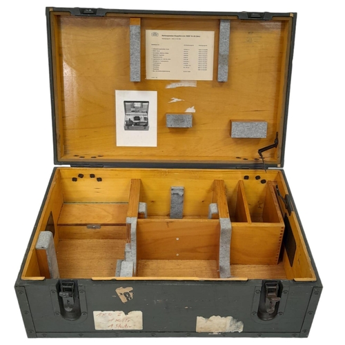 1374 - German Military Equipment Trunk. Contains an itemised list and photo of the equipment originally tra... 