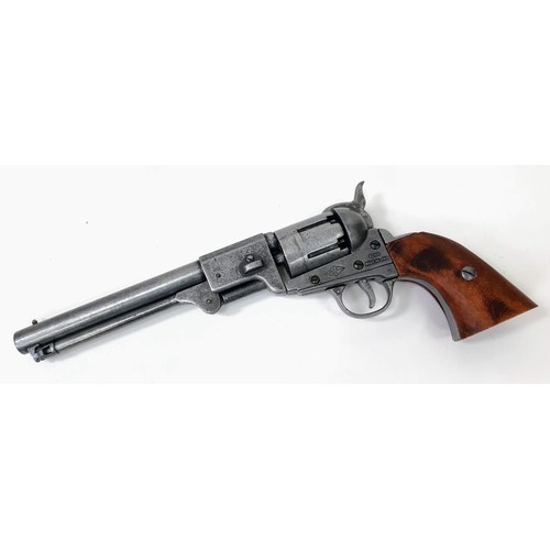 631 - An Excellent Condition Full Size and Weight Quality Model of a Colt 1860 Western Revolver. Wood and ... 