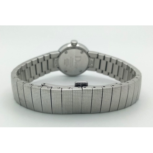 1255 - A Designer Christian Dior Quartz Ladies Watch. Stainless steel bracelet and case - 23mm. White dial.... 