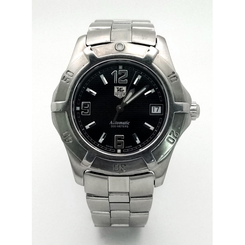 1352 - A Tag Heuer Automatic 200M Gents Divers Watch. Stainless steel bracelet and case - 37mm. Black dial ... 