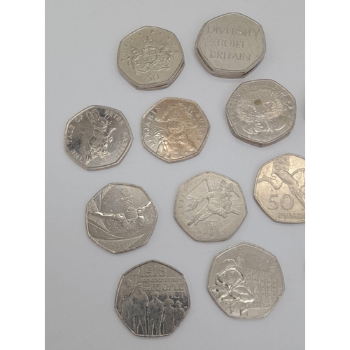 1696 - Collection of British coins of commemorative release.
22x £0.50, 19x £2, 2x £1 and one 1967 Six Penc... 