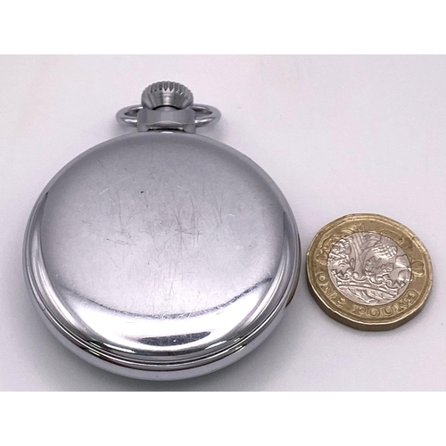 1647 - A Vintage Smiths Empire Pocket Watch. Works but temperamental so a/f. 5cm diameter.