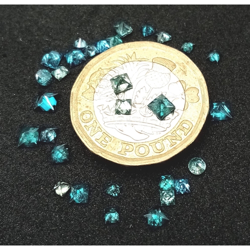 1475 - A 3.91ctw Parcel of Fancy Blue Diamonds.