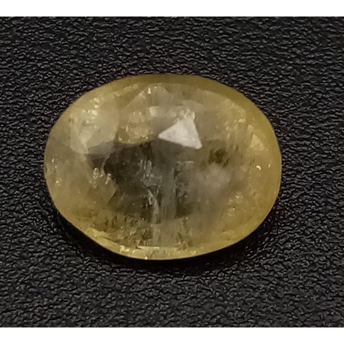 1510 - A 1.60ct Burma Yellow Sapphire Gemstone. Oval Shape. GFCO Swiss Certified.