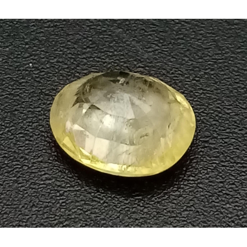 1510 - A 1.60ct Burma Yellow Sapphire Gemstone. Oval Shape. GFCO Swiss Certified.