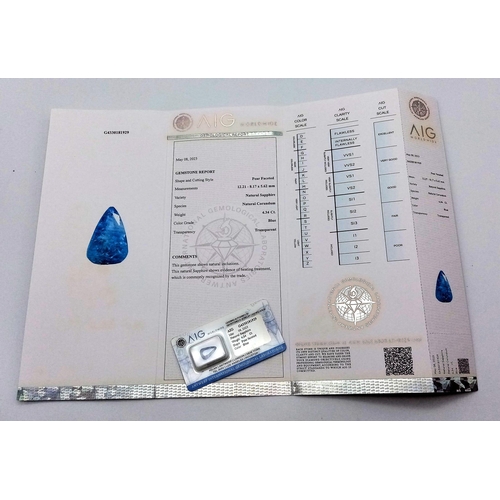 1591 - A 4.34ct Natural Blue Sealed Sapphire - AIG Milan Certified