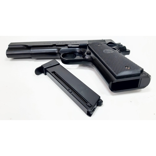 1379 - An Air Soft COLT M1991 A1. 
6mm Caliber, Magazine fill.
Comes with original package and BB pellets i... 