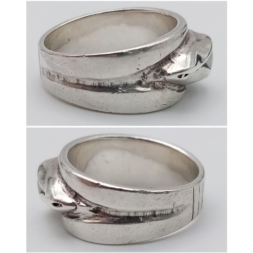 1388 - Two Sterling Silver Rings.
1. 'Forever & Always' engraved, duo stone infinity heart ring. Size: K
2.... 