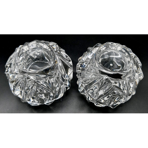 1576 - Pair of Tiffany & Co, Rock Cut Crystal Glass Votive Tea Light Holders.
A very elegant pair, this pie... 