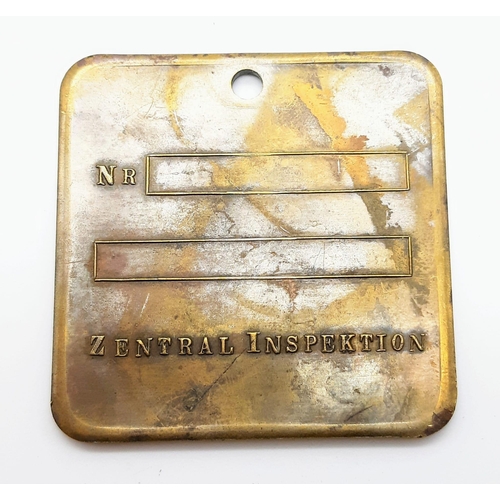 1597 - Gestapo Bronze Square Identification Disc.
These ID tags were carried by members of the German Third... 