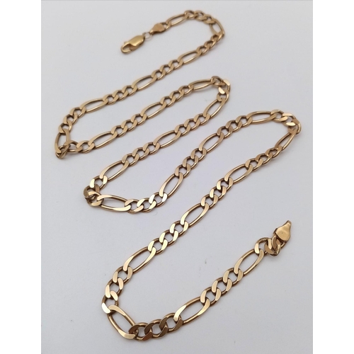 53 - A 9K Yellow Gold Figaro Link Chain. 51cm. 15.75g weight.