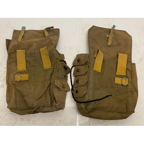 1360 - A Pair of WW2 German Pioneer Side Pouches - With mini pouches on the side on each one. Each pouch ha... 