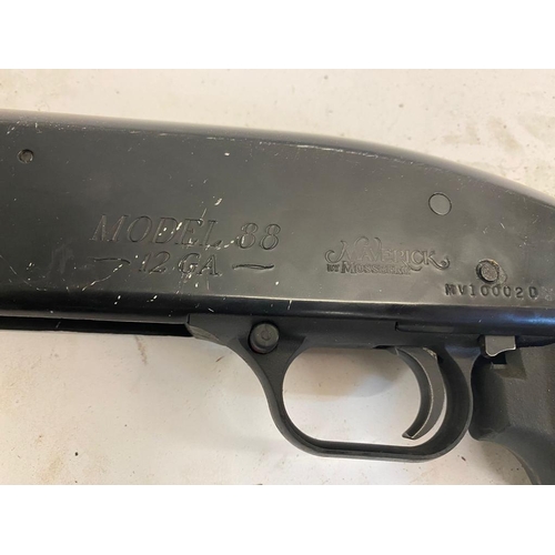 389 - A Deactivated Mossberg M88 Maverick 12 Gauge Pump-Action Shotgun - With Polymer Grip and Stock. Late... 