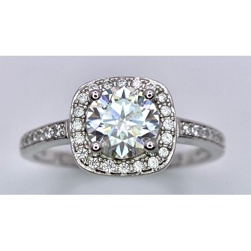 1205 - A Sterling Silver, 1.0tcw Moissanite Ring.
Size: Q
Weight: 2.41g