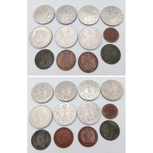 1777 - A large assortment of coins.
6x 1977 Jubilee Coins
1x 1981 Prince of Wales and Lady Diana Coin
4x On... 