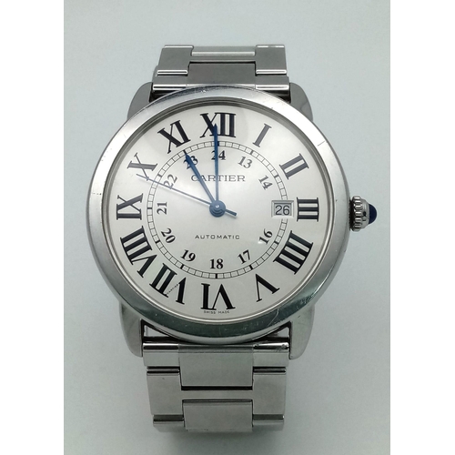 752 - A CARTIER STAINLESS STEEL GENTS AUTOMATIC 