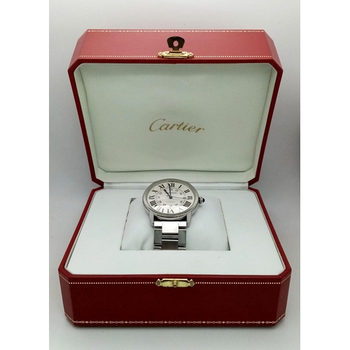 752 - A CARTIER STAINLESS STEEL GENTS AUTOMATIC 