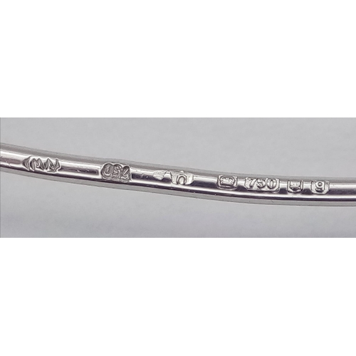 1215 - Three 18 K white gold VIVIEN WESTWOOD HARDCORE DIAMOND safety pin brooches, lengths: 50 mm, 42 mm an... 