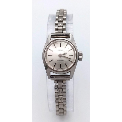 1127 - A vintage Tissot Ladies Quartz Watch. Stainless Steel, 19.5mm diameter, not currently in working ord... 